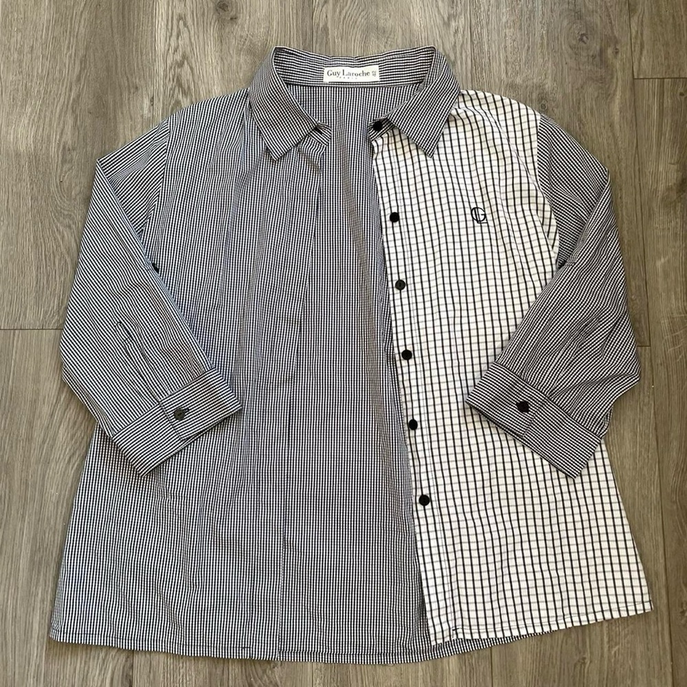 Guy Laroche Collared Two Toned Black and White Shirt